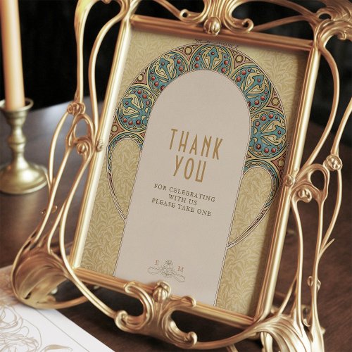 Thank You Sign Guests Vintage Art Nouveau by Mucha