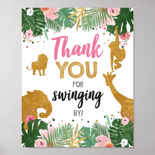 Thank you Sign Zoo Jungle Table decor Safari Girl