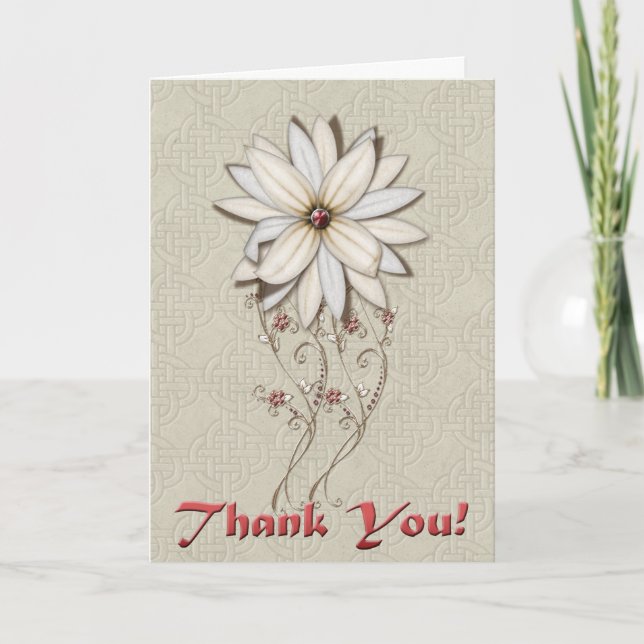 Thank You Silver and White Flower (Front)