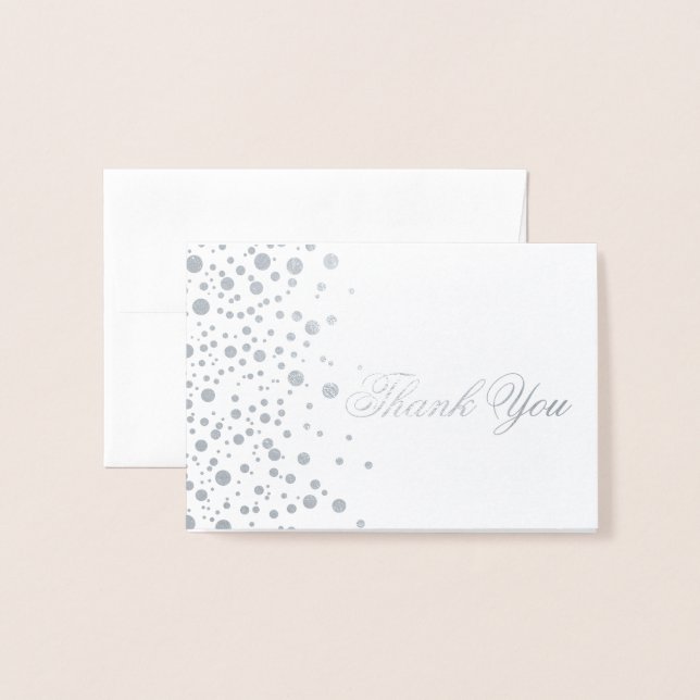 Thank You Silver Foil Dots Card (Front With Envelope)