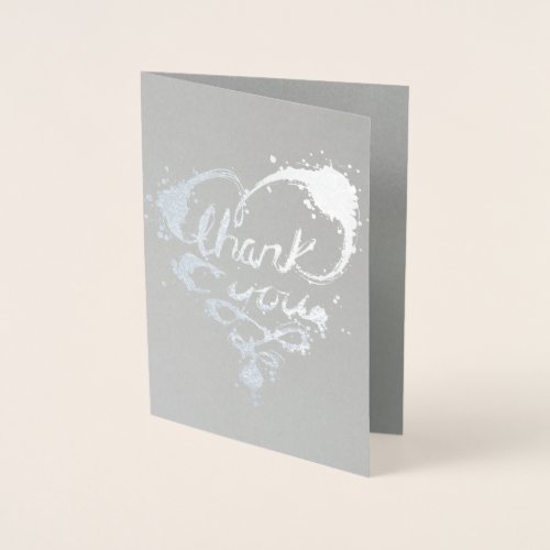 thank you silver foil lights foil card