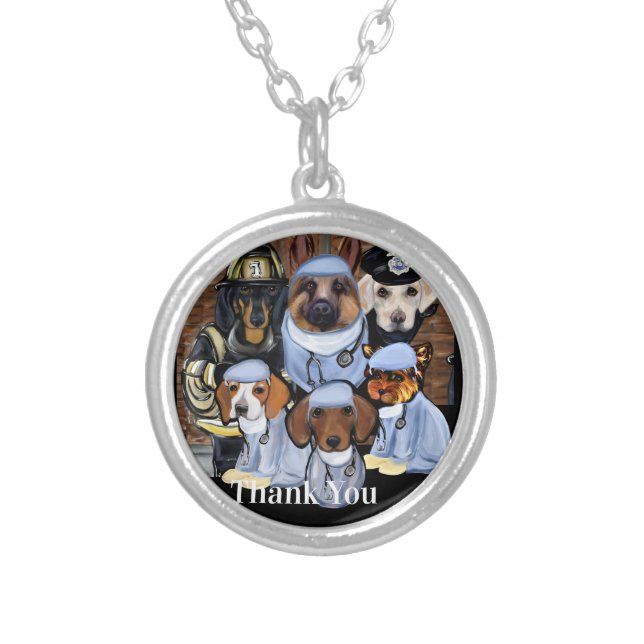 THANK YOU SILVER PLATED NECKLACE (Front)