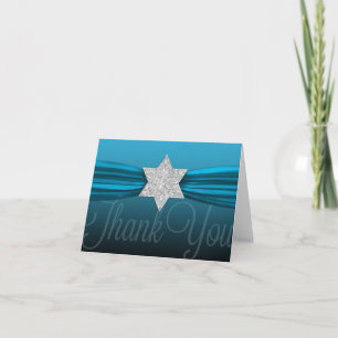 Thank You Silver Star Turquoise Blue + Dark Color