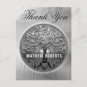 Thank You   Silver Tree of Life Memorial Postcard