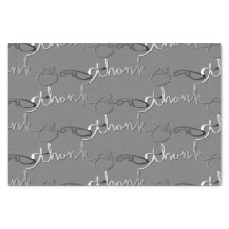&quot;Thank you&quot; Silvery Gradient Hand-Written Tissue Paper