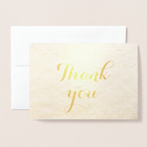 Thank You Simple Blank Elegant White Foil Card
