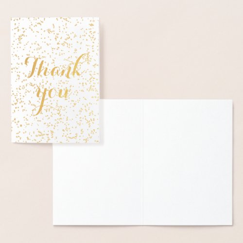 Thank You Simple Blank Sprinkles White Foil Card