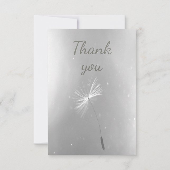 Thank You Simple Classic Dandelion Seed Card (Front)