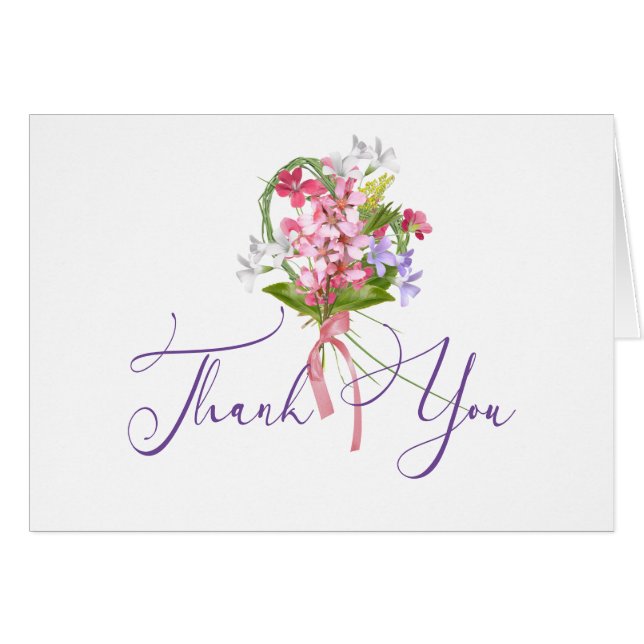 Thank You |   Simple Floral Bouquet Cards (Front Horizontal)