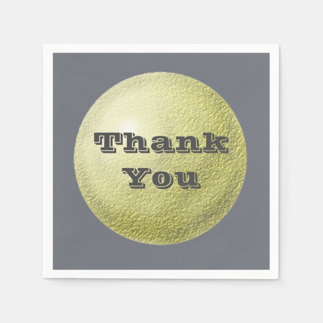 Thank You Simple Gold Circle Gratitude Meal Napkins (Front)