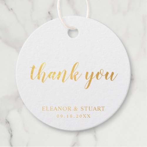 Thank You Simple Gold Foil Wedding Foil Favor Tags