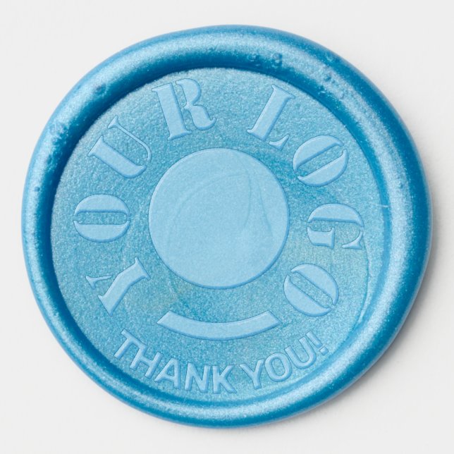 Thank You Simple Logo Image Text Template Business Wax Seal Sticker (Front)