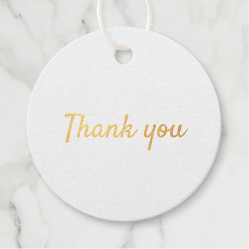 thank you simple minimal circle foil gift tag