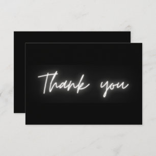 Thank You Simple Modern Black White Neon Script