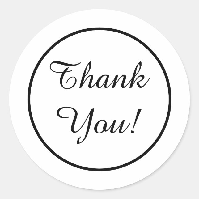 Thank You Simple Modern Classic Round Sticker (Front)