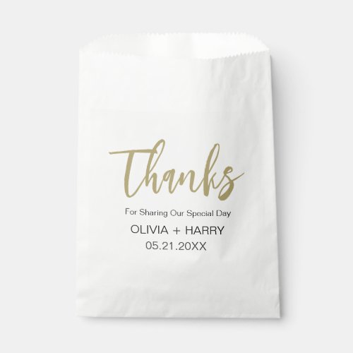 Thank You Simple Modern White Wedding  Favor Bag