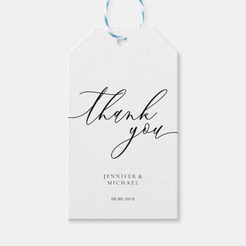 Thank you Simple Script custom name date Gift Tags