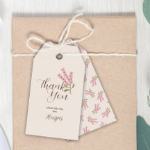 Thank You Simple Wildflower Pretty Pink Botanical