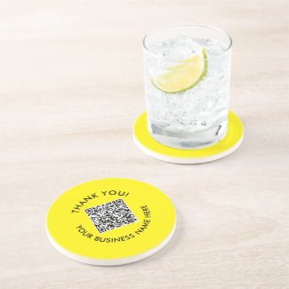 Thank You | Simple Yellow Black Website QR Code 