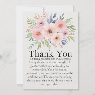 Thank you sincerely for the surprise baby shower. invitation