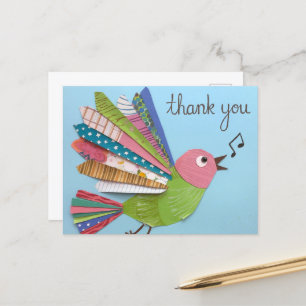 Thank You Singing Bird Postcard