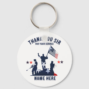 Thank You Sir For Your Service Personalized Keychain