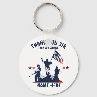 Thank You Sir For Your Service Personalized Keychain