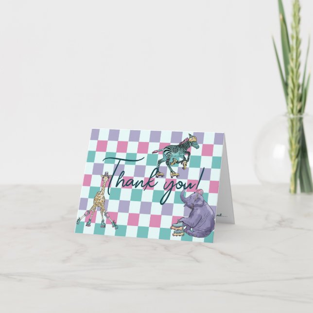 Thank you skating baby shower cards  (Front)