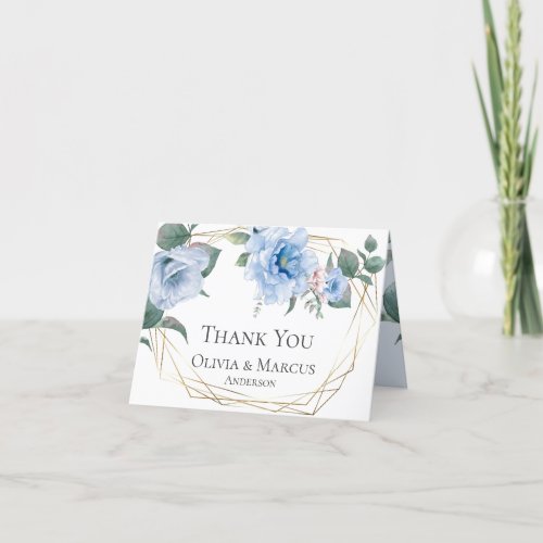 Thank You  Sky Blue Watercolor Peonies