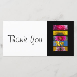 Thank You slim Card - Pink & Yellow Macro Flowers