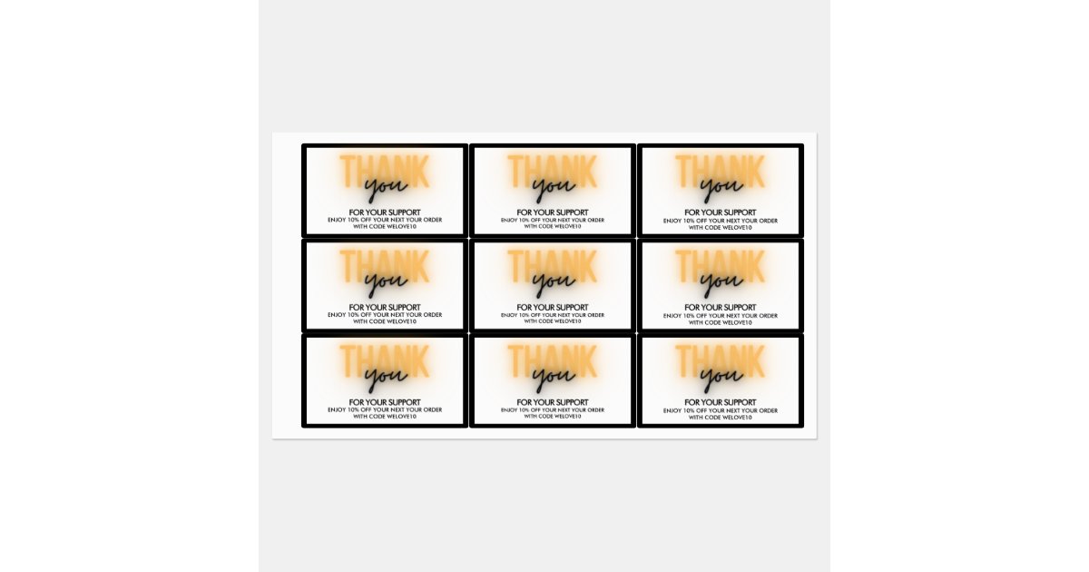 Thank You Small Business Discount Code Labels | Zazzle