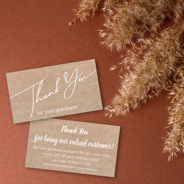  thank you small business kraft discount code note card (Creator Uploaded)