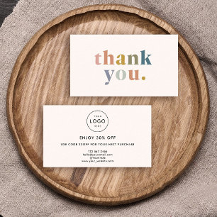 Thank you! Small Business Logo Modern Pastels Discount Card