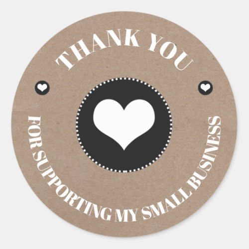 Thank You small Business Logo Professional Classic Round Sticker