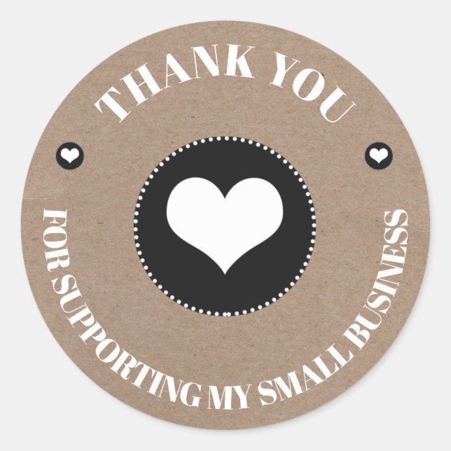 Thank You small Business Logo Professional Classic Round Sticker (Front)