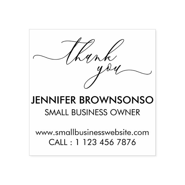 Thank you small business name rubber stamp