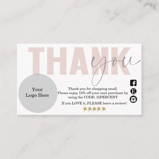 Thank you, small business, package insert (Front)