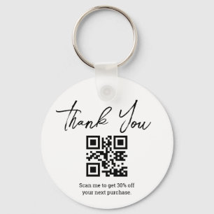  thank you small business qr code minimalist keychain