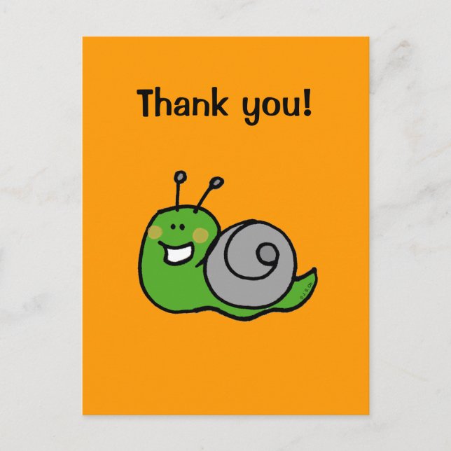 Thank you! (snail) postcard (Front)
