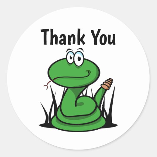 Thank You Snake Classic Classic Round Sticker