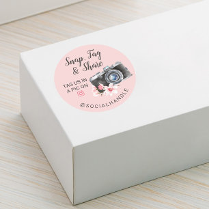 Thank You Snap, Tag & Share Chic Watercolor Camera