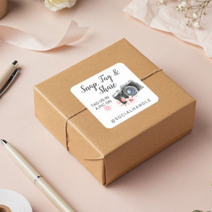 Thank You Snap, Tag & Share Chic Watercolor Camera