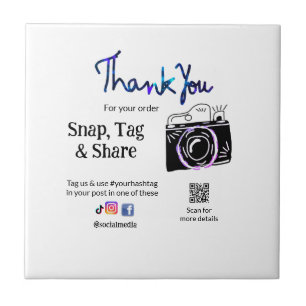 Thank you snap tag share media camera add socials ceramic tile