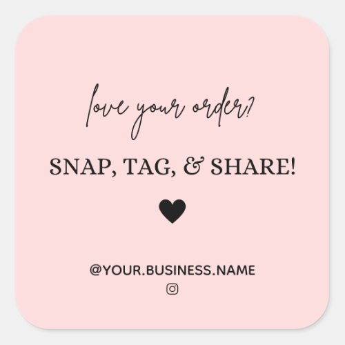 Thank You Snap Tag  Share  Small business pink
