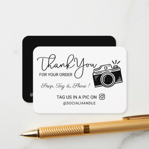 Thank You Snap Tag  Share Social Media Camera Enclosure Card