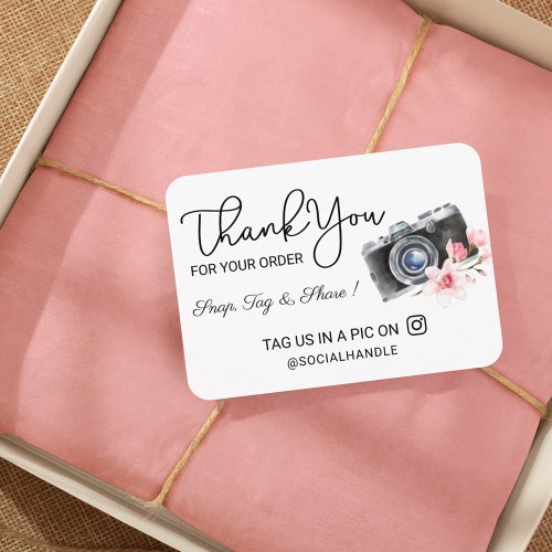 Thank You Snap Tag  Share Social Media Camera Enclosure Card