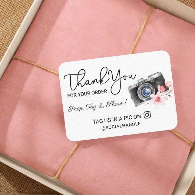 Thank You Snap, Tag & Share Social Media Camera Enclosure Card (Creator Uploaded)