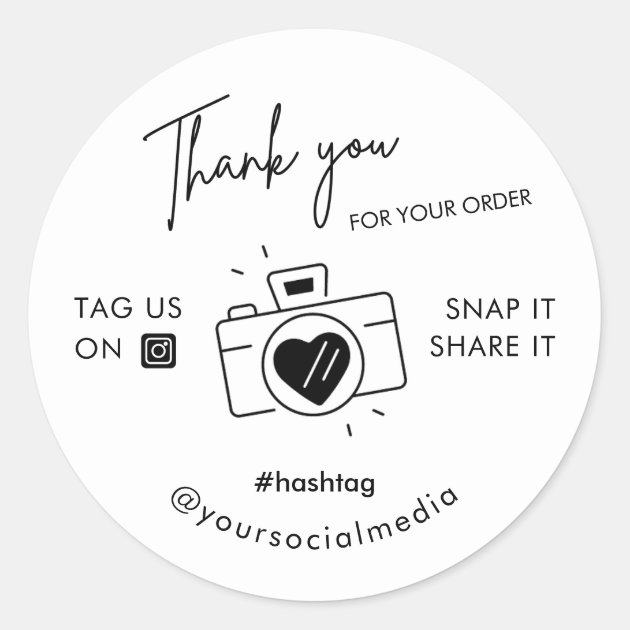 Thank You Snap Tag Share Social Media Cute Camera | Zazzle