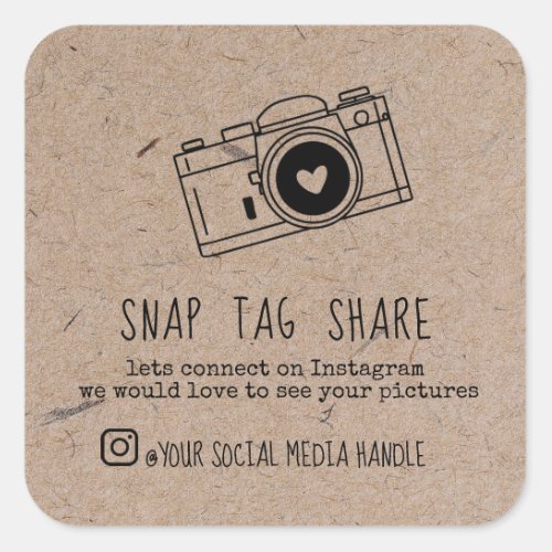 Thank You Snap Tag Share Social Media Kraft Paper