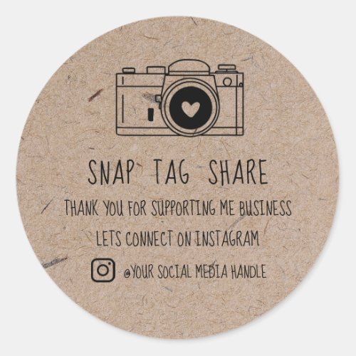 Thank You Snap Tag Share Social Media Kraft Paper